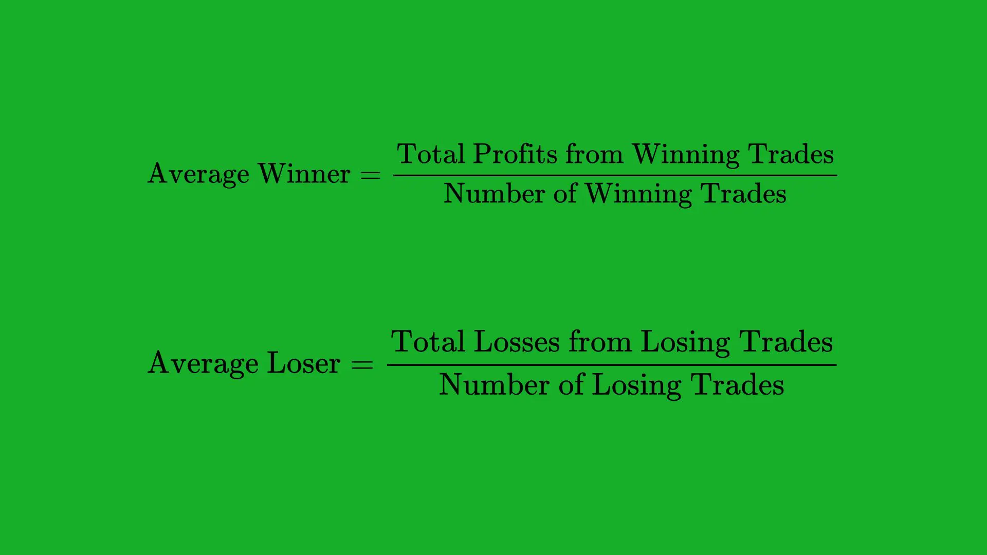 Metric 2: Average Winner vs Average Loserxlearnonline.com