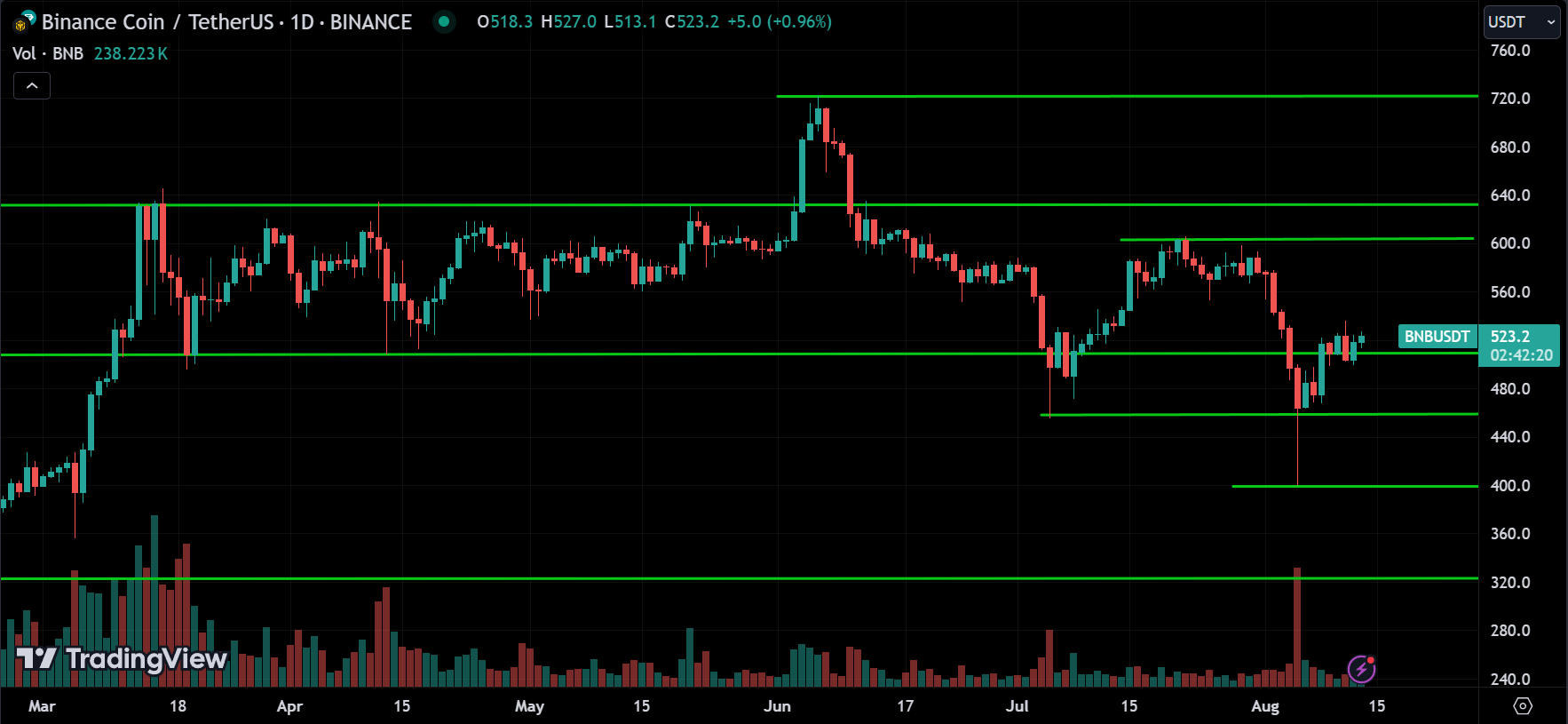 BNB Crypto Price Action Technical Analysis [2024.08.14]
xlearnonline.com