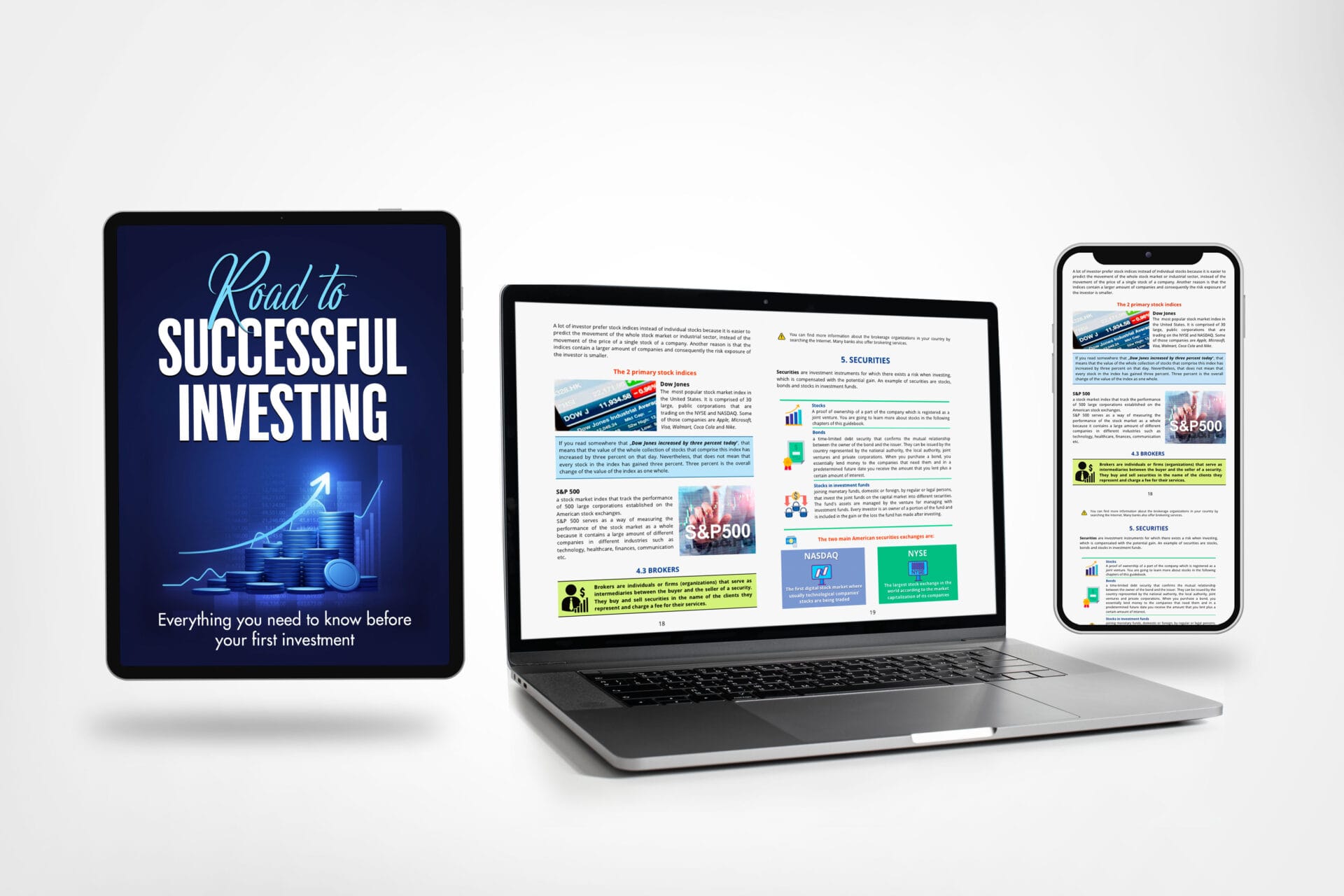 Multi-screen capabilities of the 'Road to Successful Investing' ebook
xlearnonline.com