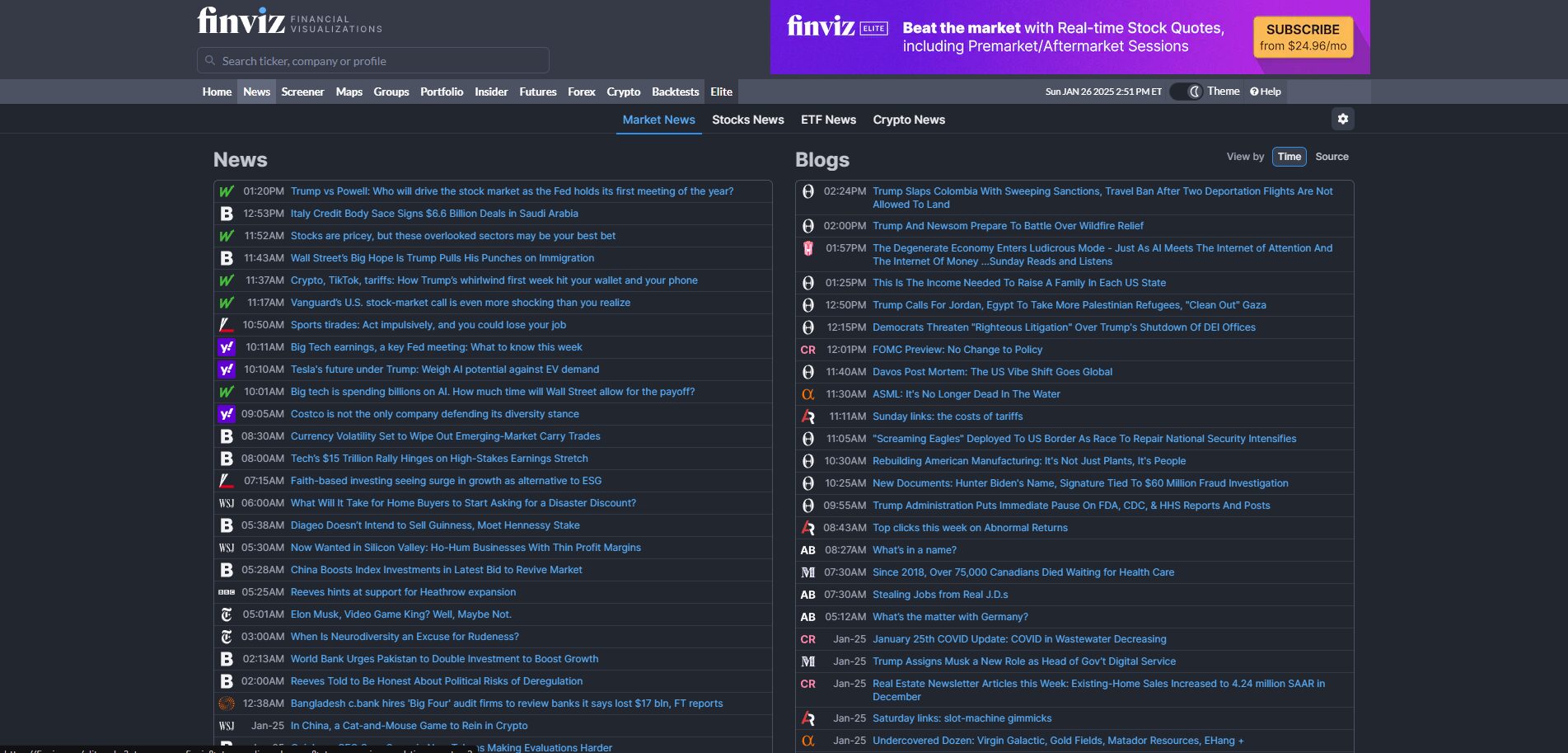 News Aggregation and Market Insights