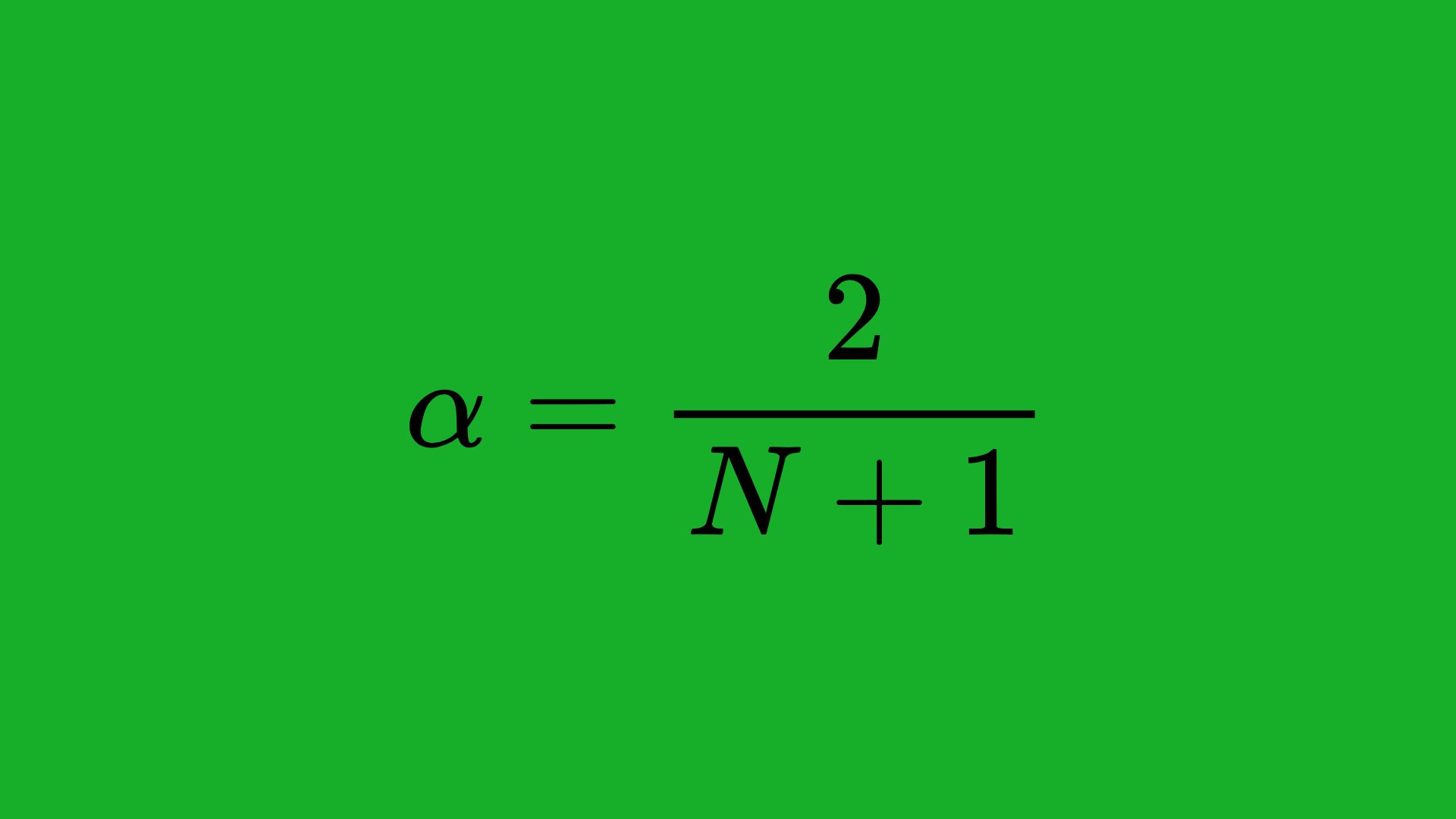 The formula for the multiplier for the EMA over N periods